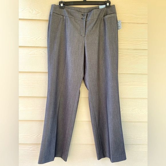 Passports Gray Charcoal Straight Leg Stretch Dress Trousers Pants Size 12 - Picture 2 of 12